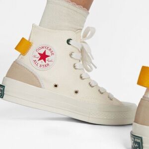 Converse Chick 70 High-Top Sneakers - Cream and Orange